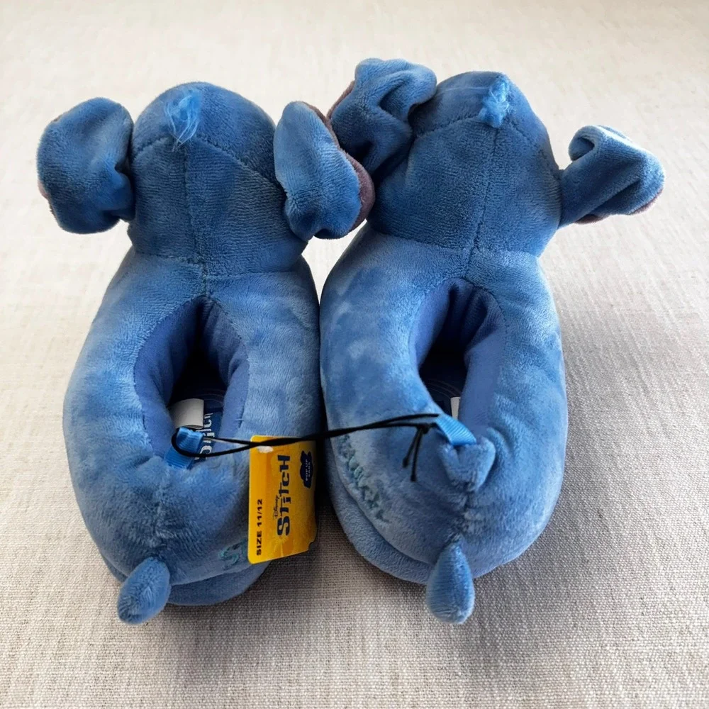 Disney Stitch Kids Pop Up Ears Plush Slippers Blue Size‎ 11/12 NEW
